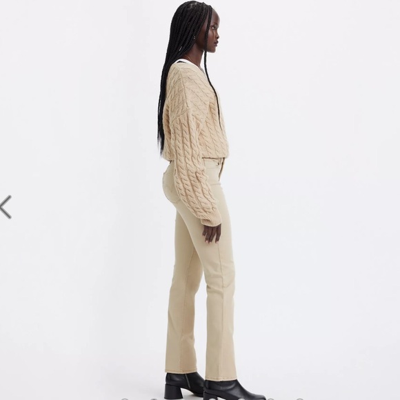 •LEVI'S•IVORY/OFF-WHITE HERITAGE HIGH RISE STRAIGHT DENIM JEANS SIZE 8/W29 - Picture 2 of 10